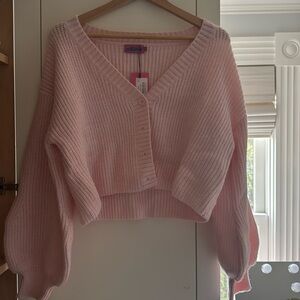 EDIKTED pink cardigan